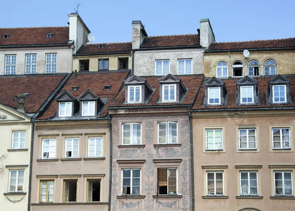 Dům Otevřenými Okny Náměstí Staré Město Varšava Polsko — Stock fotografie