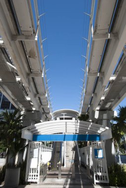 Monoray tren durağı, Miami downtown (Florida ücretsiz ulaşım).