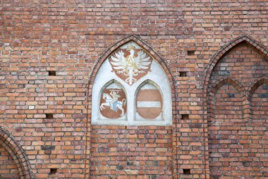 Bir duvar The Royal Castle Varşova (Polonya, Litvanya ve Polonya arması).