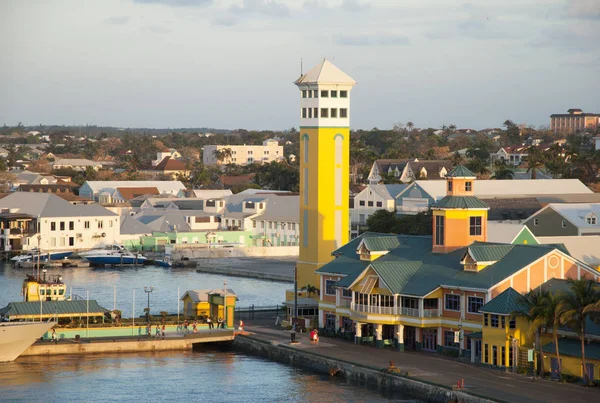 Terminal Portuaire Ville Nassau Plein Soleil Couchant Bahamas — Photo
