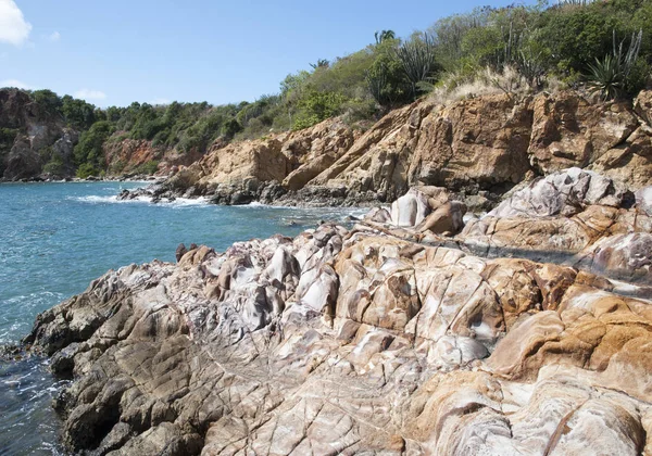 Colore Arancione Costa Rocciosa Red Point Sull Isola Thomas Isole — Foto Stock