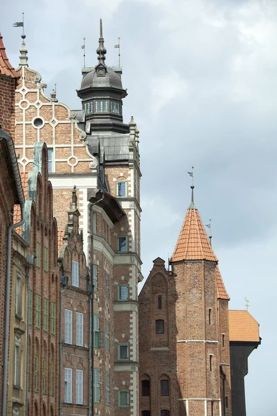 Zobrazení Historických Středověkých Budov Starém Městě Gdaňsku Polsko — Stock fotografie