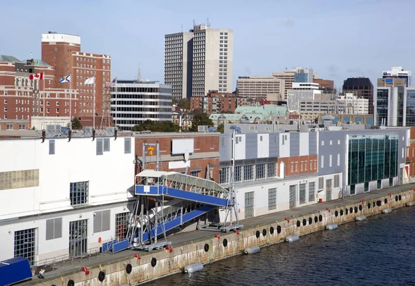 Vista Terminal Portuale Del Centro Halifax Sullo Sfondo Nuova Scozia — Foto Stock