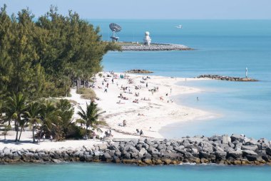 Key West, Amerika Birleşik Devletleri (Florida Güney şehirde bir plaj havadan görünümü).