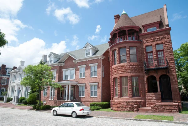 Red Brick Houses Freemason Street Historic Old Town Norfolk West — Stock Photo, Image