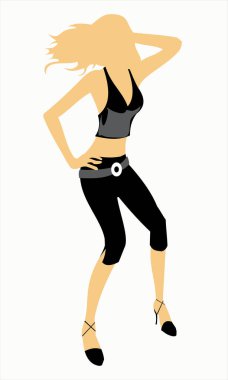 Düz stil kadın karakterinin vektör çizimi