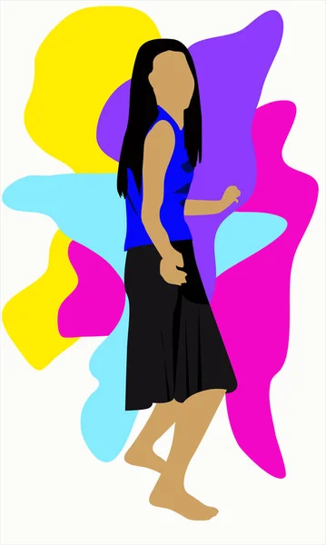 Illustration Vectorielle Caractère Féminin Style Plat — Image vectorielle