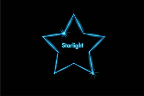 Luz Azul Estrela Com Efeito Brilhante — Vetor de Stock