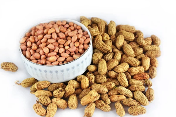 Dalam shell Peanuts mentah dan kacang — Stok Foto