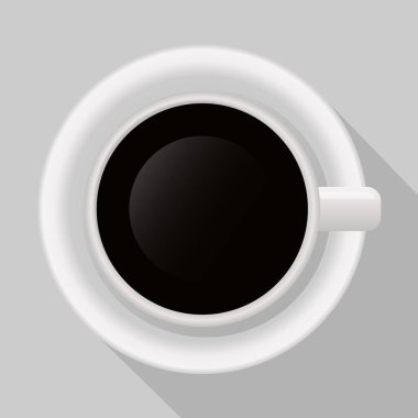 Sade beyaz porselen fincanın üstünde koyu kahve var.