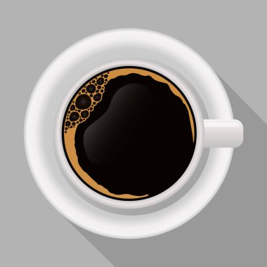 En üstten kahve fincanı.