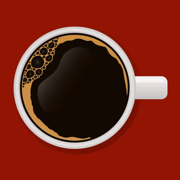 Schwarze Kaffeetasse Von Oben — Stockvektor