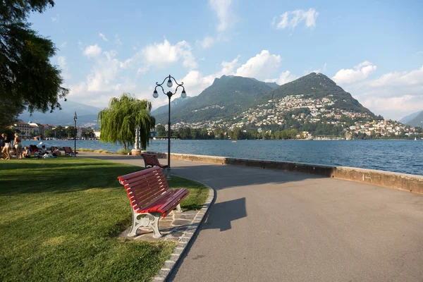 Vacker Sommardag Lugano Schweiz — Stockfoto