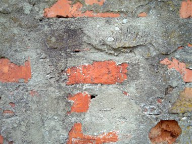 Betonlu eski bir tuğla dokusu.