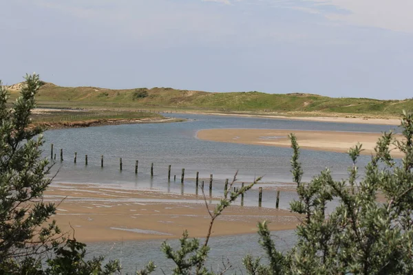 Mooie Zeegezicht Aan Nederlandse Kust Cadzand Nederlanden Het Voorjaar Met — Stockfoto