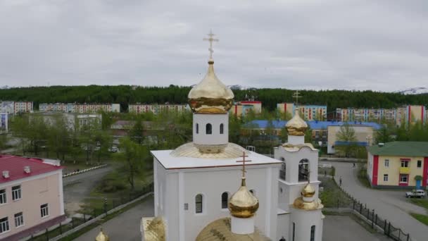 Een Orthodoxe Kerk Het Dorp Palatka Het Russische Verre Oosten — Stockvideo