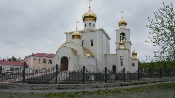 Een Orthodoxe Kerk Het Dorp Palatka Het Russische Verre Oosten — Stockvideo