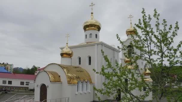 Een Orthodoxe Kerk Het Dorp Palatka Het Russische Verre Oosten — Stockvideo