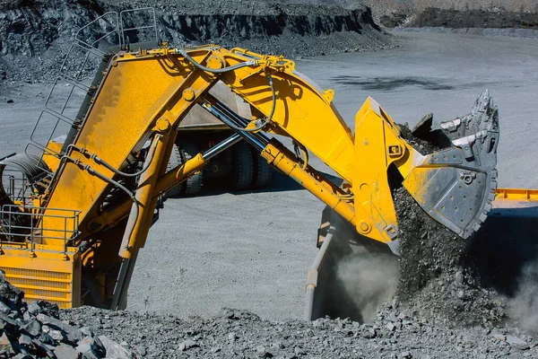 Excavator Works Gold Mining Site — Stock Photo, Image
