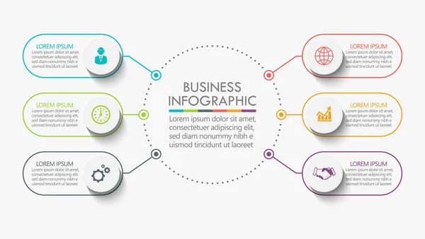 Zakencirkel Tijdlijn Infografische Pictogrammen Ontworpen Voor Abstracte Achtergrond Template — Stockvector