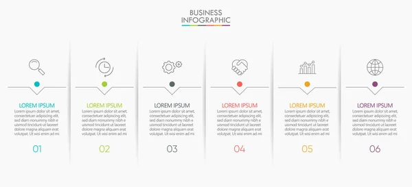 Visualisation Des Données Entreprise Icônes Infographiques Timeline Conçues Pour Modèle — Image vectorielle