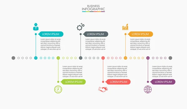 Vizualizace Obchodních Dat Časová Osa Infografické Ikony Určené Pro Abstraktní — Stockový vektor