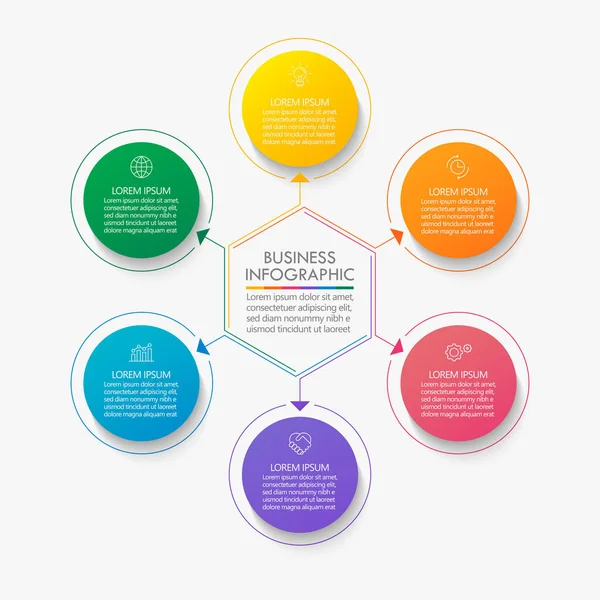 Zakencirkel Tijdlijn Infografische Pictogrammen Ontworpen Voor Abstracte Achtergrond Template Mijlpaal — Stockvector