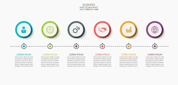 Visualisatie Van Bedrijfsgegevens Tijdlijn Infografische Pictogrammen Ontworpen Voor Abstracte Achtergrond — Stockvector