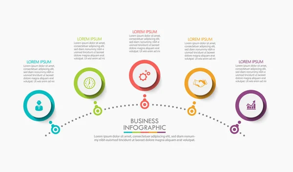 Visualisation Des Données Entreprise Icônes Infographie Timeline Conçues Pour Élément — Image vectorielle