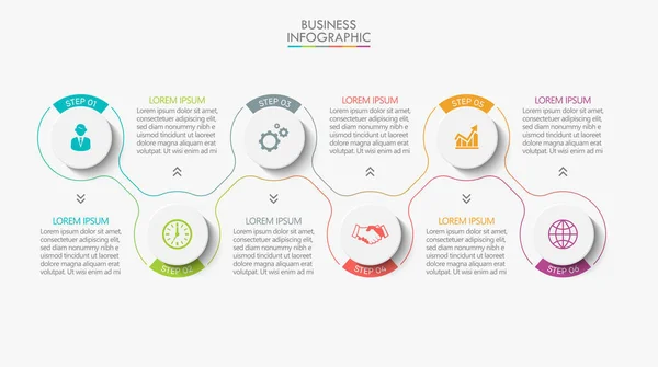 Visualisatie Van Bedrijfsgegevens Tijdlijn Infografische Pictogrammen Ontworpen Voor Abstracte Achtergrond — Stockvector