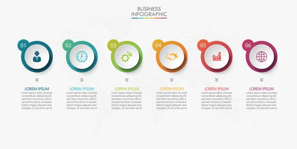 Visualisation Des Données Entreprise Icônes Infographie Timeline Conçues Pour Élément — Image vectorielle