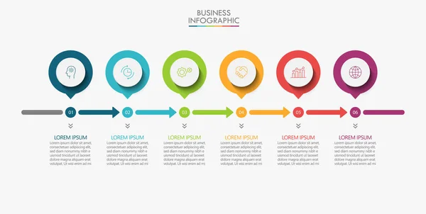 Visualisatie Van Bedrijfsgegevens Tijdlijn Infografische Pictogrammen Ontworpen Voor Abstracte Achtergrond — Stockvector