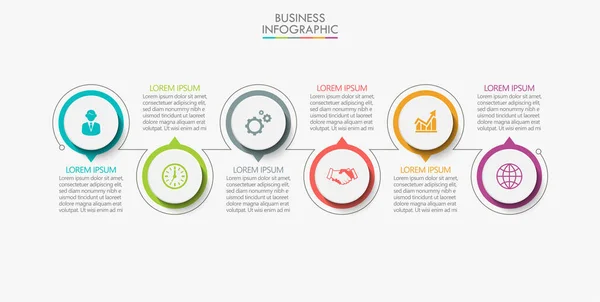 Visualisation Des Données Entreprise Icônes Infographie Timeline Conçues Pour Élément — Image vectorielle