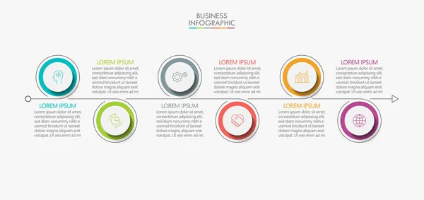 Visualisation Des Données Entreprise Icônes Infographie Timeline Conçues Pour Élément — Image vectorielle