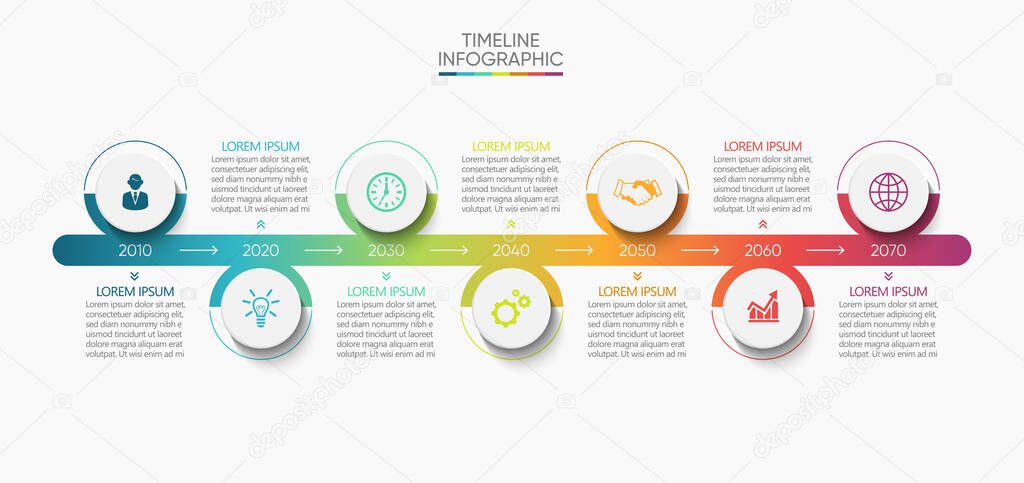 Business data visualization. timeline infographic icons designed for abstract background template milestone element modern diagram process technology digital marketing data presentation chart Vector