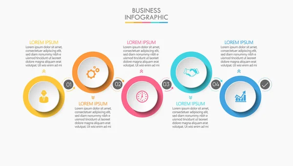 Visualisation Des Données Entreprise Icônes Infographie Timeline Conçues Pour Élément — Image vectorielle