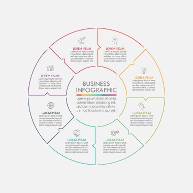 İş verisi görselleştirmesi. Soyut arkaplan şablonu için tasarlanmış zaman çizgisi bilgi simgeleri modern diyagram süreci teknolojisi dijital pazarlama veri sunum çizelgesi taşıyıcısı