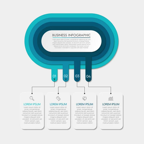 Visualizzazione Dei Dati Aziendali Icone Infografiche Timeline Progettate Astratto Modello — Vettoriale Stock