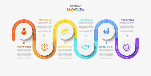 Visualizzazione Dei Dati Aziendali Icone Infografiche Timeline Progettate Astratto Modello — Vettoriale Stock