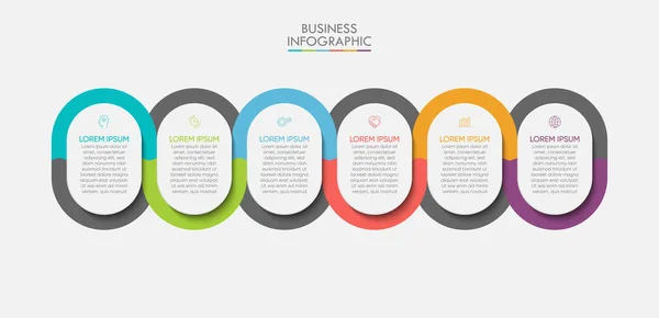 Visualización Datos Empresariales Iconos Infografía Línea Tiempo Diseñados Para Elemento — Vector de stock