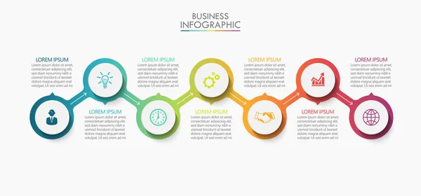 Visualisasi Data Bisnis Ikon Infografis Garis Waktu Dirancang Untuk Tema - Stok Vektor