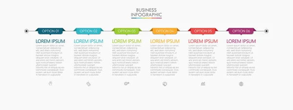 Visualisation Des Données Entreprise Icônes Infographie Timeline Conçues Pour Élément — Image vectorielle