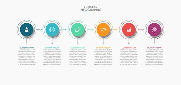 Visualisation Des Données Entreprise Icônes Infographie Timeline Conçues Pour Élément — Image vectorielle