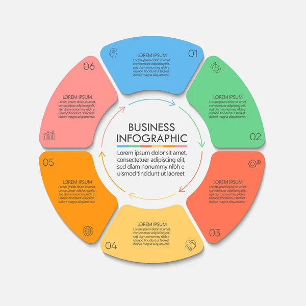 Business Circle Timeline Infographic Icons Designed Abstract Background Template Milestone — Stock Vector