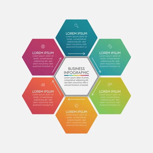 Cercle Affaires Icônes Infographie Timeline Conçues Pour Élément Étape Modèle — Image vectorielle