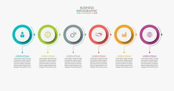 Visualización Datos Empresariales Iconos Infografía Línea Tiempo Diseñados Para Elemento — Vector de stock