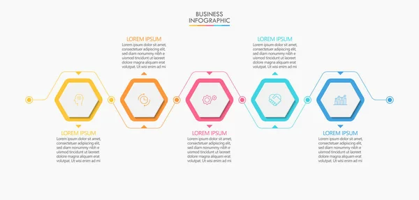 Visualisatie Van Bedrijfsgegevens Tijdlijn Infografische Pictogrammen Ontworpen Voor Abstracte Achtergrond — Stockvector