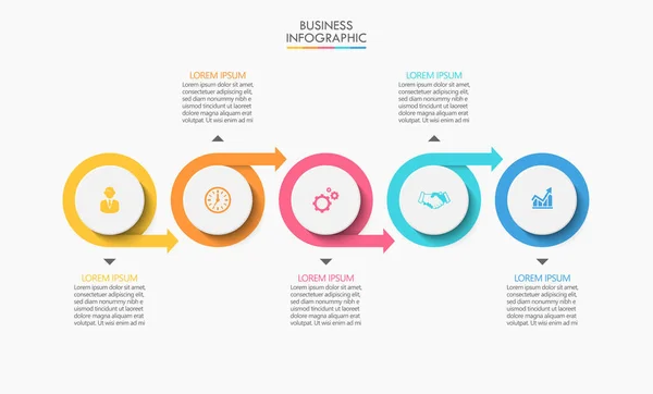 ビジネスデータの可視化 抽象的な背景テンプレートのために設計されたタイムラインインフォグラフィックアイコンマイルストーン要素現代のダイアグラムプロセス技術デジタルマーケティングデータプレゼンテーションチャートベクトル — ストックベクタ