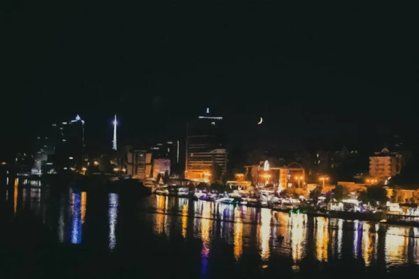 Geceleri Rostov-on-Don manzarası