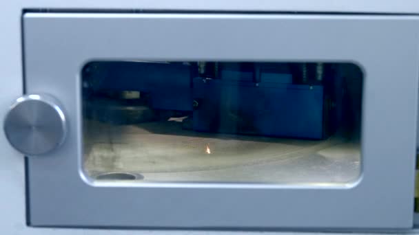 Μηχανή πυροσυσσωμάτωσης λέιζερ για μέταλλα. 3D εκτυπωτή εκτύπωση μετάλλων. — Αρχείο Βίντεο